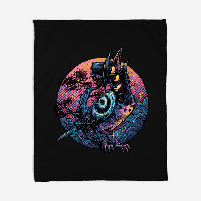 Crow From The Underworld-None-Fleece-Blanket-glitchygorilla