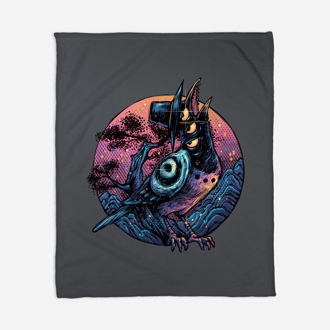 Crow From The Underworld-None-Fleece-Blanket-glitchygorilla