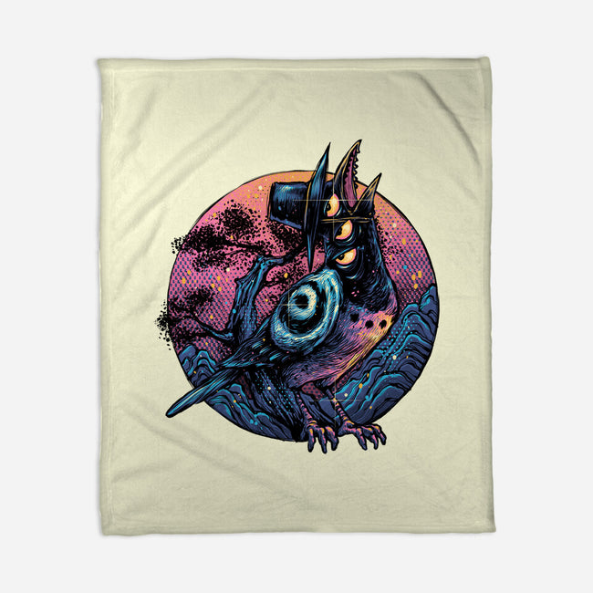 Crow From The Underworld-None-Fleece-Blanket-glitchygorilla