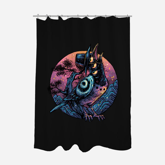 Crow From The Underworld-None-Polyester-Shower Curtain-glitchygorilla