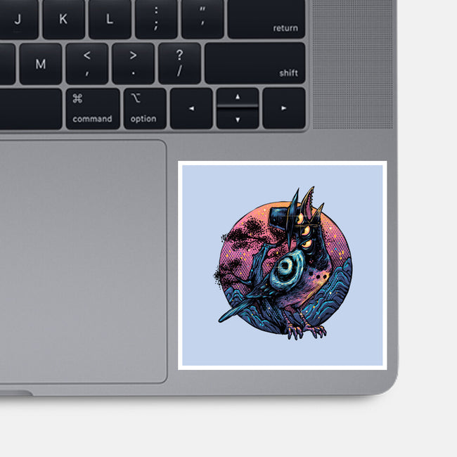 Crow From The Underworld-None-Glossy-Sticker-glitchygorilla