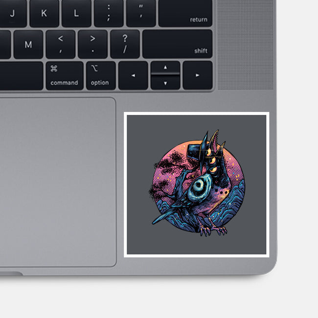 Crow From The Underworld-None-Glossy-Sticker-glitchygorilla