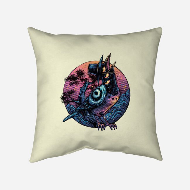 Crow From The Underworld-None-Removable Cover w Insert-Throw Pillow-glitchygorilla