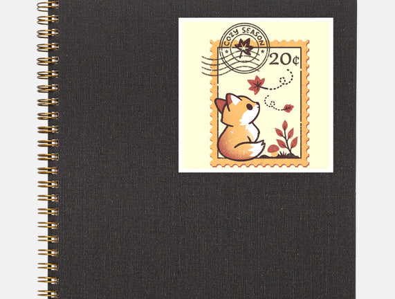 Autumn Fox Postage Stamp