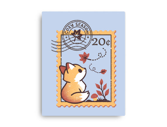 Autumn Fox Postage Stamp