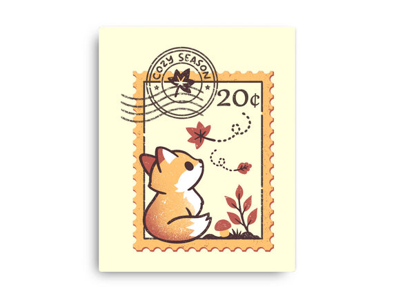 Autumn Fox Postage Stamp