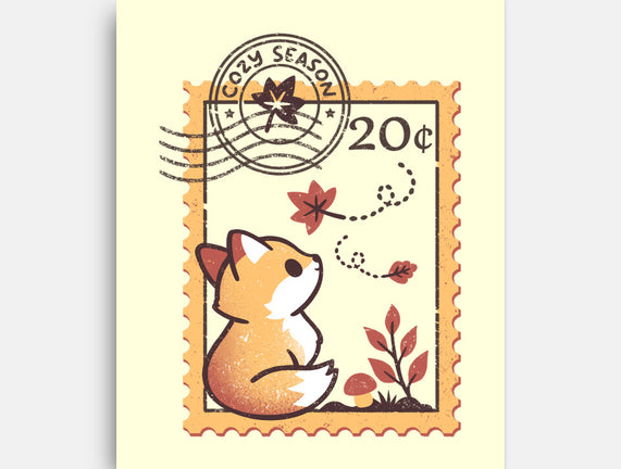 Autumn Fox Postage Stamp