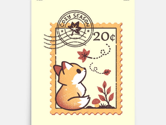 Autumn Fox Postage Stamp