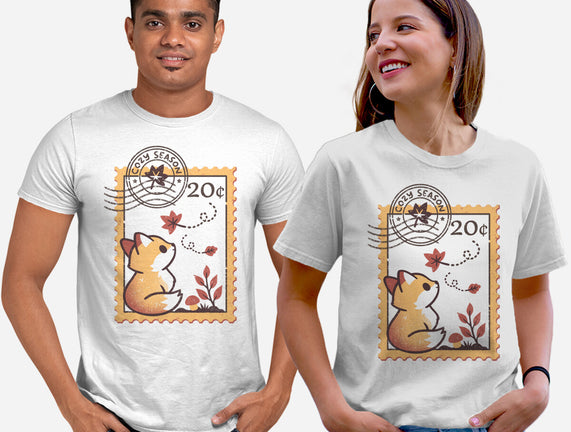 Autumn Fox Postage Stamp