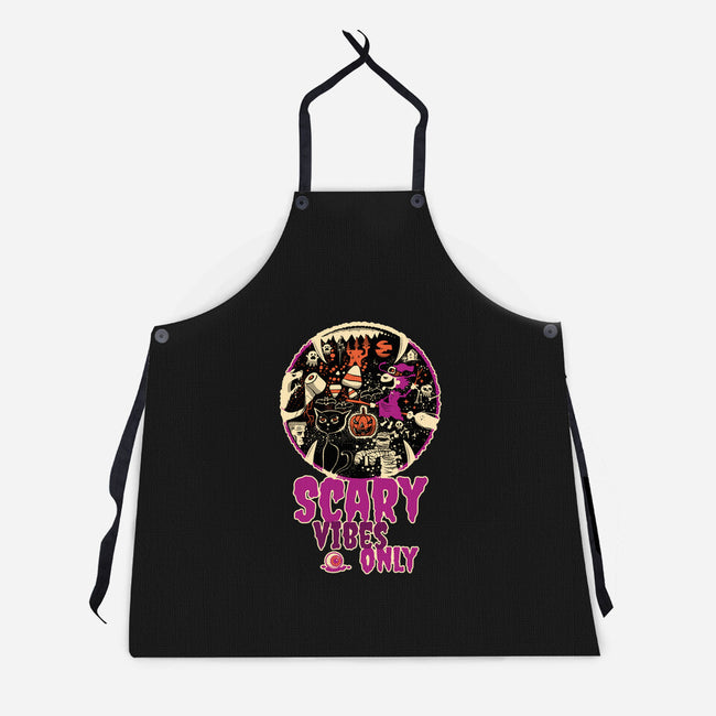 Scary Vibes Only Please-Unisex-Kitchen-Apron-imisko