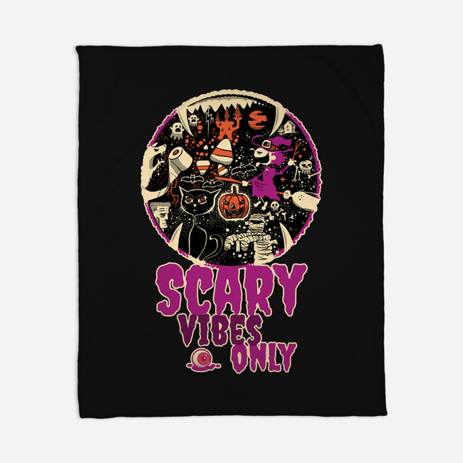 Scary Vibes Only Please-None-Fleece-Blanket-imisko
