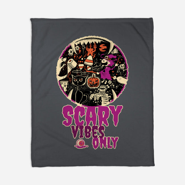 Scary Vibes Only Please-None-Fleece-Blanket-imisko