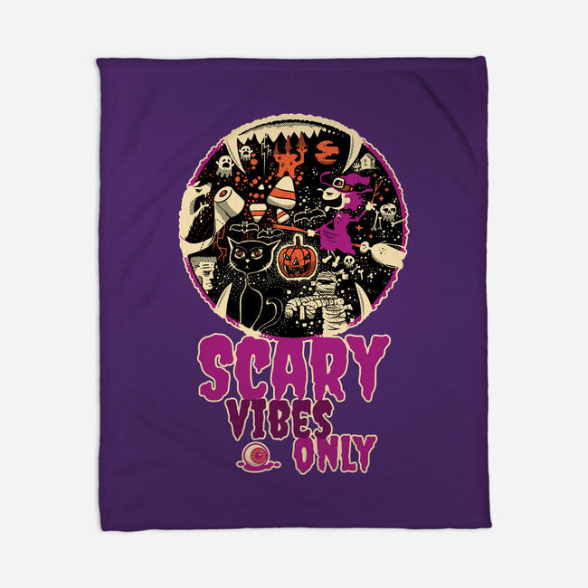 Scary Vibes Only Please-None-Fleece-Blanket-imisko