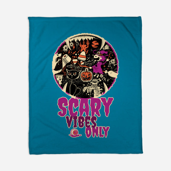 Scary Vibes Only Please-None-Fleece-Blanket-imisko