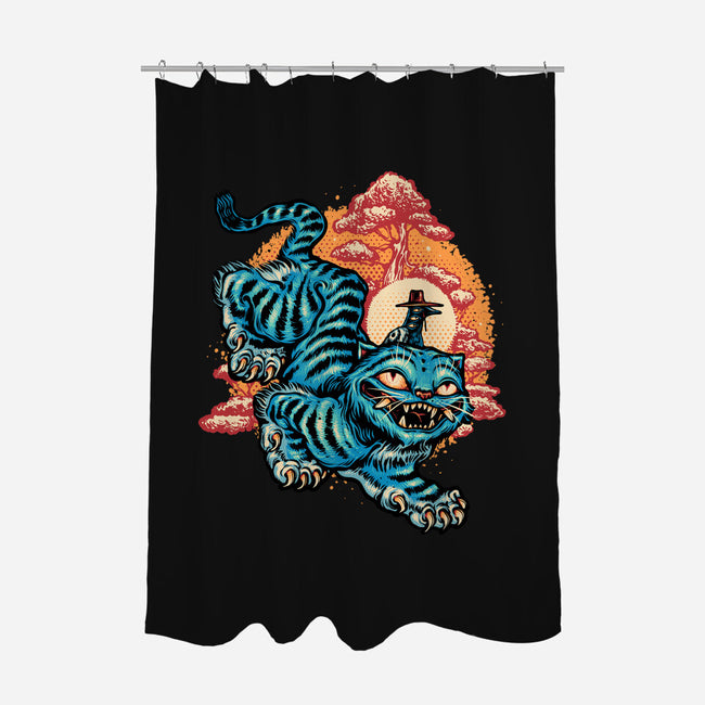 The Glowing Tiger-None-Polyester-Shower Curtain-glitchygorilla