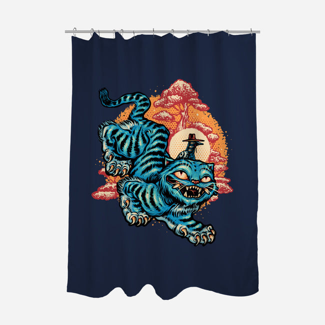 The Glowing Tiger-None-Polyester-Shower Curtain-glitchygorilla