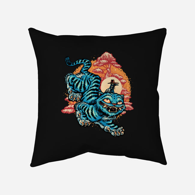 The Glowing Tiger-None-Removable Cover w Insert-Throw Pillow-glitchygorilla
