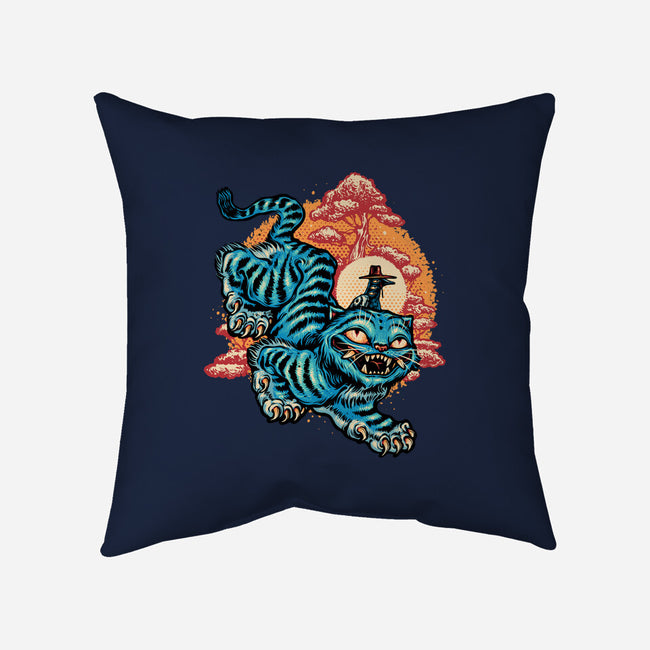 The Glowing Tiger-None-Removable Cover w Insert-Throw Pillow-glitchygorilla