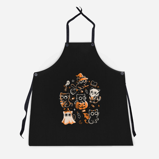 Spooky Kitten Family-Unisex-Kitchen-Apron-eduely