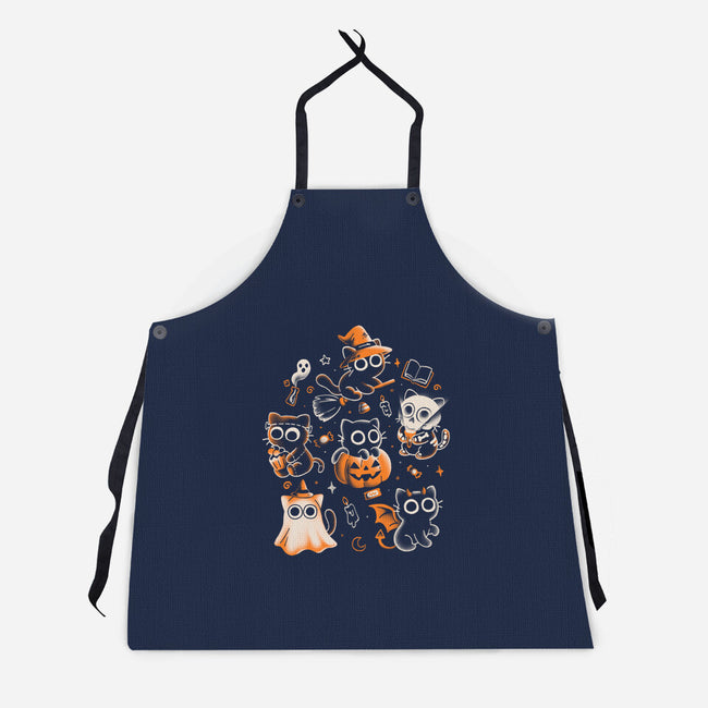 Spooky Kitten Family-Unisex-Kitchen-Apron-eduely