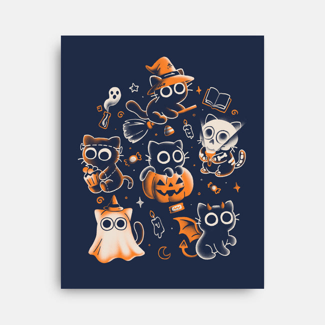 Spooky Kitten Family-None-Stretched-Canvas-eduely