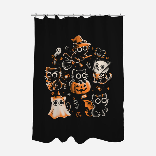 Spooky Kitten Family-None-Polyester-Shower Curtain-eduely