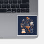 Spooky Kitten Family-None-Glossy-Sticker-eduely