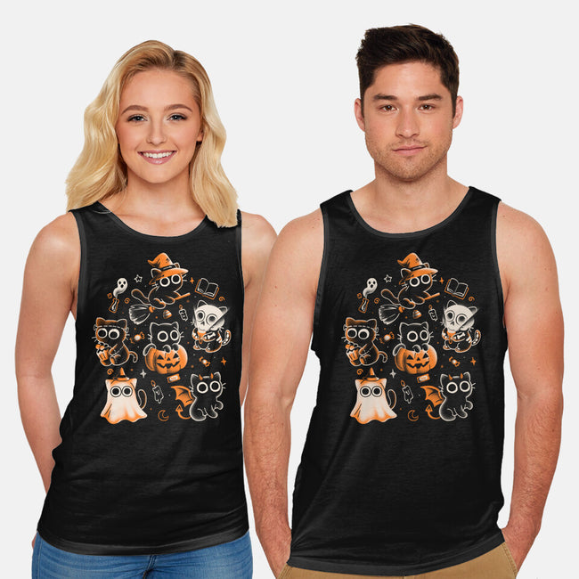 Spooky Kitten Family-Unisex-Basic-Tank-eduely