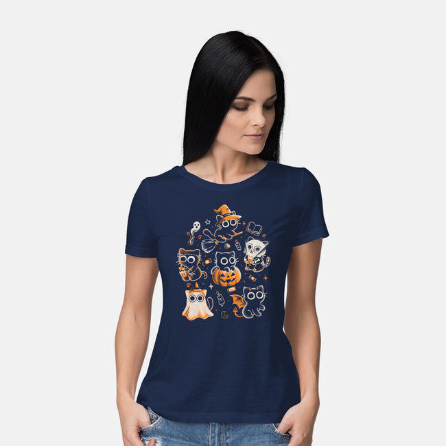 Spooky Kitten Family-Womens-Basic-Tee-eduely