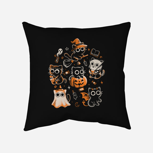 Spooky Kitten Family-None-Removable Cover w Insert-Throw Pillow-eduely