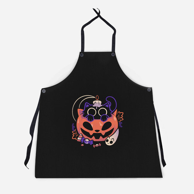 Trick Or Meow-Unisex-Kitchen-Apron-eduely