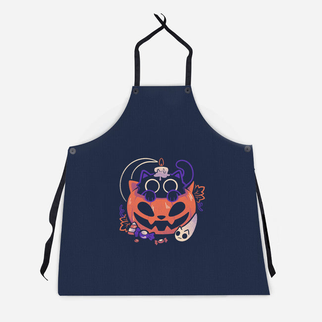 Trick Or Meow-Unisex-Kitchen-Apron-eduely