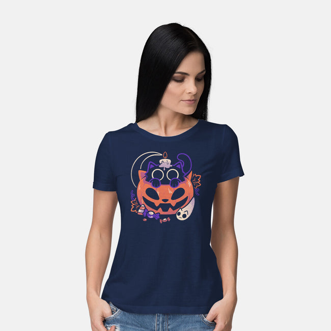 Trick Or Meow-Womens-Basic-Tee-eduely