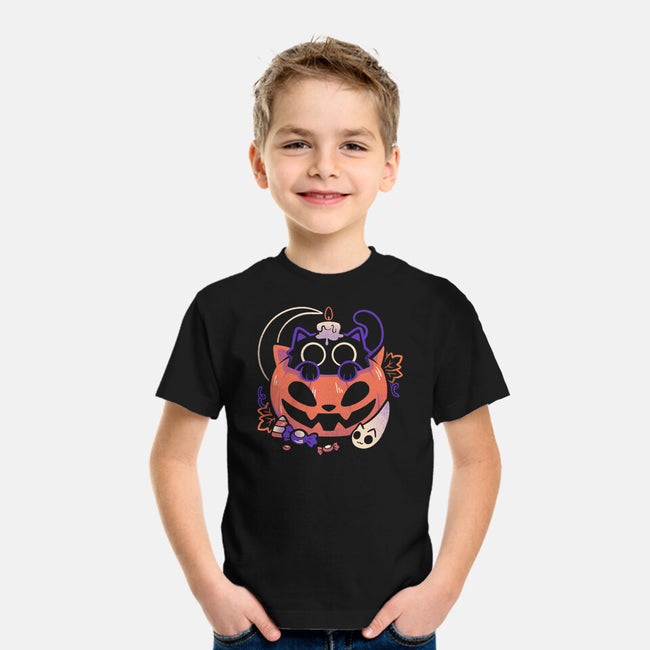 Trick Or Meow-Youth-Basic-Tee-eduely