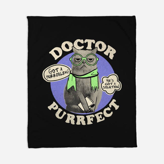 Doctor Purrfect-None-Fleece-Blanket-Estudio Horta
