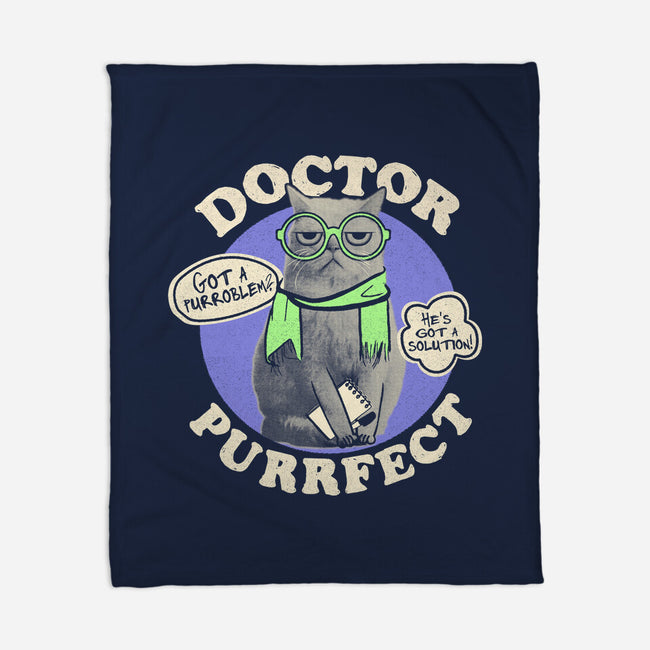 Doctor Purrfect-None-Fleece-Blanket-Estudio Horta