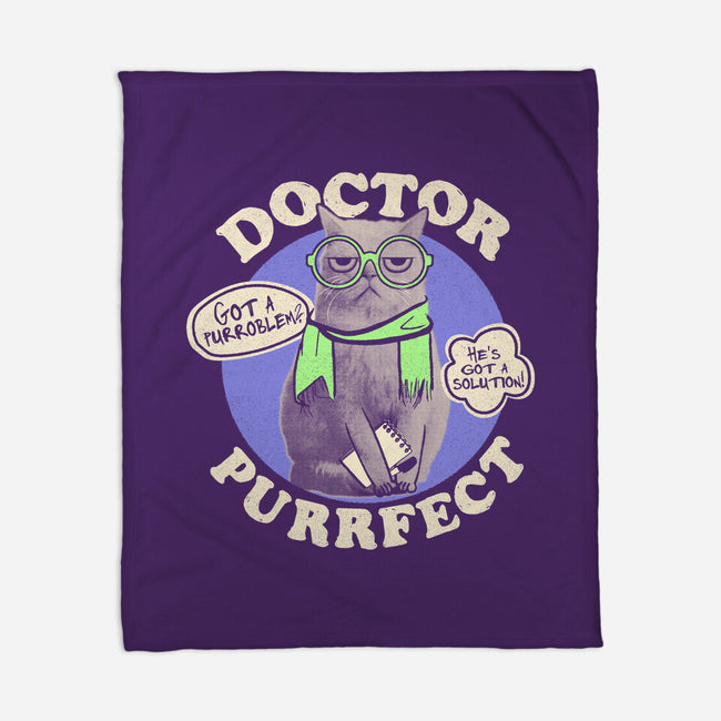 Doctor Purrfect-None-Fleece-Blanket-Estudio Horta