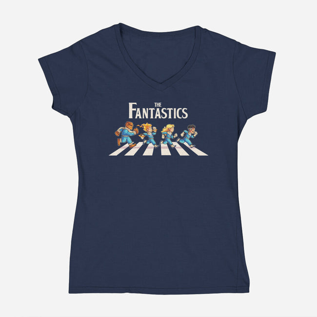 The Fantastics-Womens-V-Neck-Tee-2DFeer