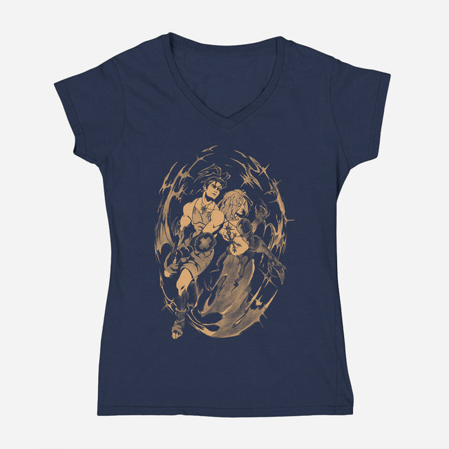 A Story For The Wanderers-Womens-V-Neck-Tee-ilustrata