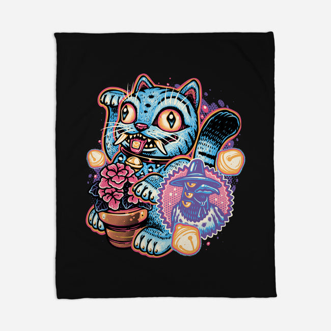 Blue Tiger Of Prosperity-None-Fleece-Blanket-glitchygorilla