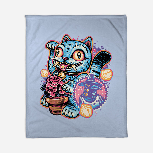 Blue Tiger Of Prosperity-None-Fleece-Blanket-glitchygorilla