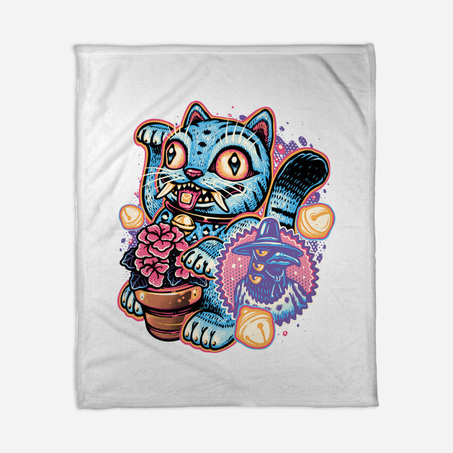 Blue Tiger Of Prosperity-None-Fleece-Blanket-glitchygorilla