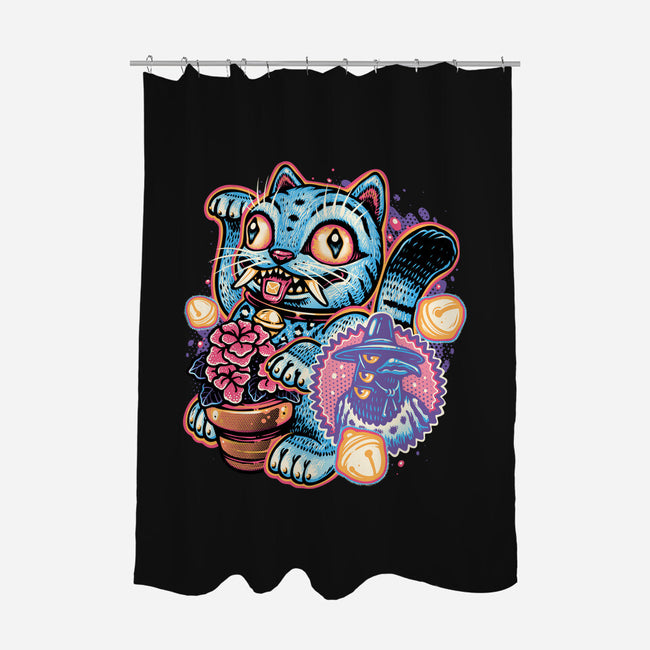 Blue Tiger Of Prosperity-None-Polyester-Shower Curtain-glitchygorilla