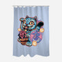 Blue Tiger Of Prosperity-None-Polyester-Shower Curtain-glitchygorilla