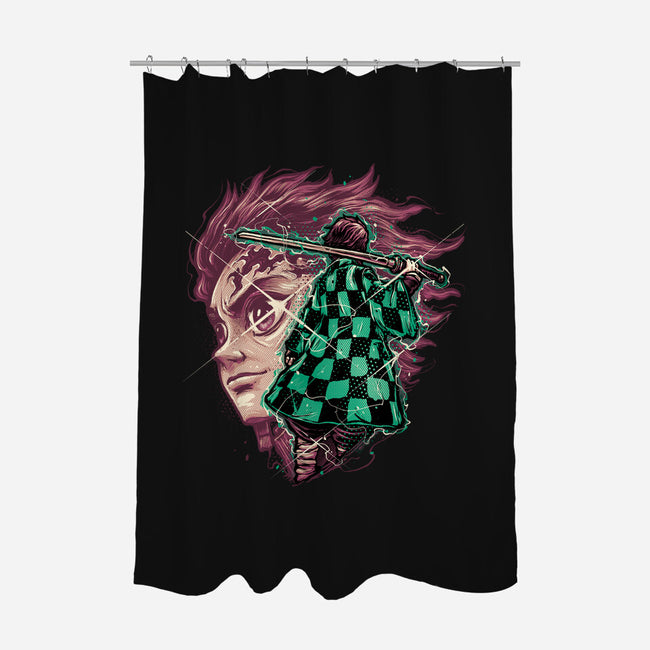 The Legend Of The Slayer-None-Polyester-Shower Curtain-glitchygorilla