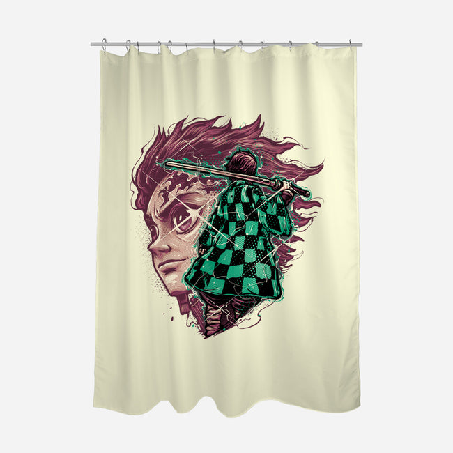 The Legend Of The Slayer-None-Polyester-Shower Curtain-glitchygorilla