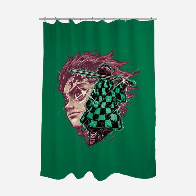 The Legend Of The Slayer-None-Polyester-Shower Curtain-glitchygorilla