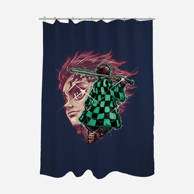 The Legend Of The Slayer-None-Polyester-Shower Curtain-glitchygorilla