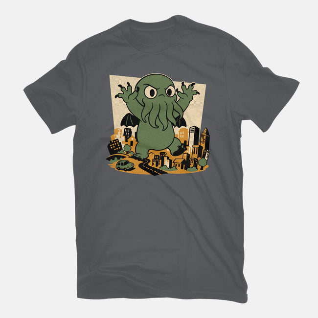 Cthulhu City Destruction-Mens-Basic-Tee-Studio Mootant