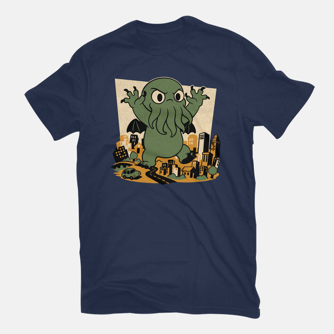 Cthulhu City Destruction-Mens-Basic-Tee-Studio Mootant